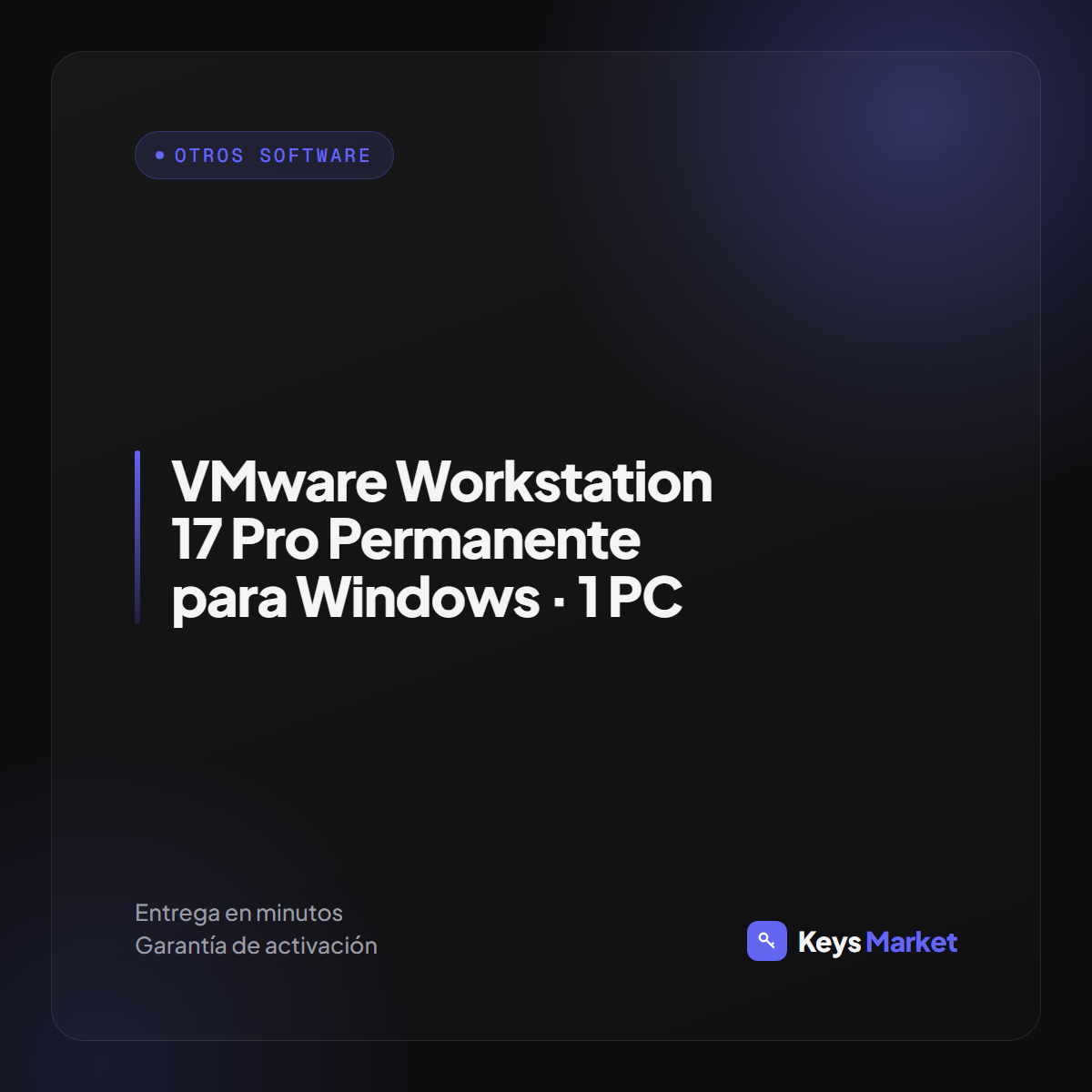 VMware Workstation 17 Pro Permanente para Windows · 1 PC